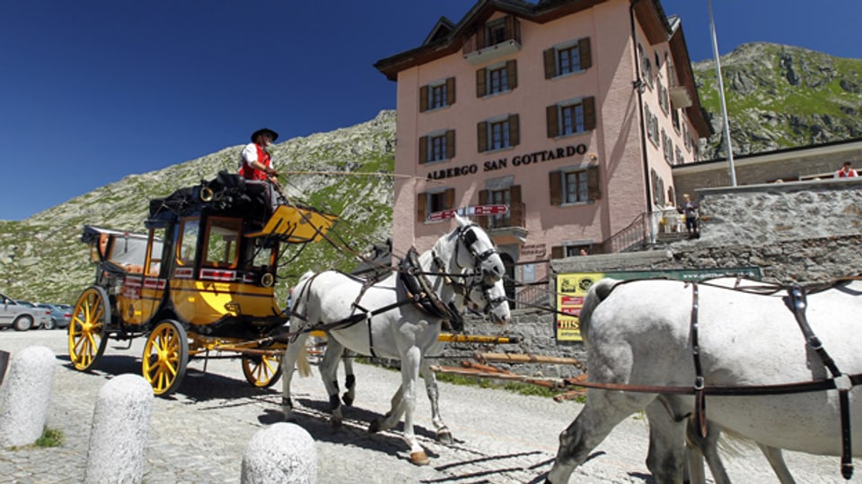 Die Kutsche der alten Gotthard-Post dient heute nur noch als Tourismus-Attraktion.