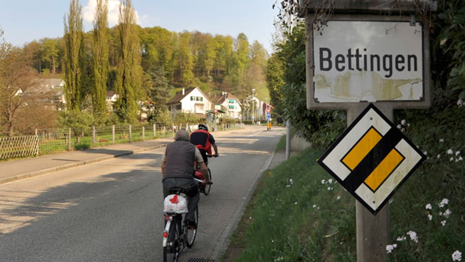 Ortsschild von Bettingen im Kanton Basel-Stadt.