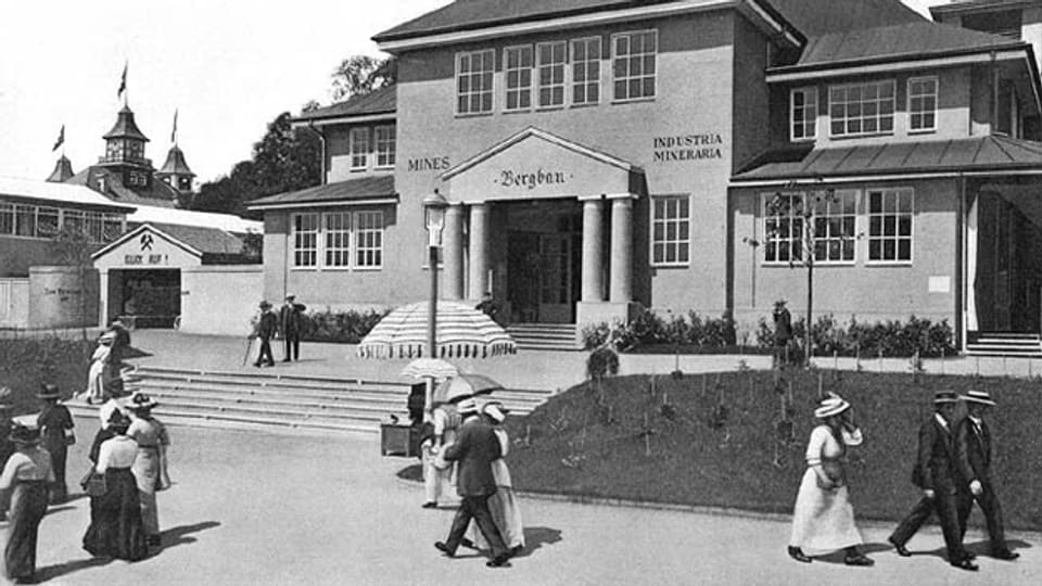 Der Pavillon «Bergbau» an der Schweizerischen Landesausstellung 1914 in Bern.