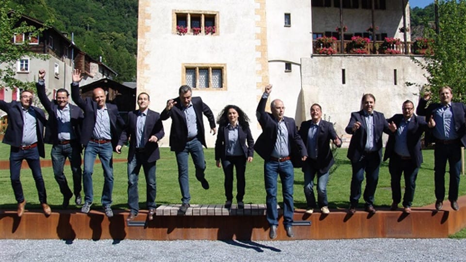 Das Organisationskomitee vom 20. Schweizerisches Blaskapellentreffen in Naters VS.