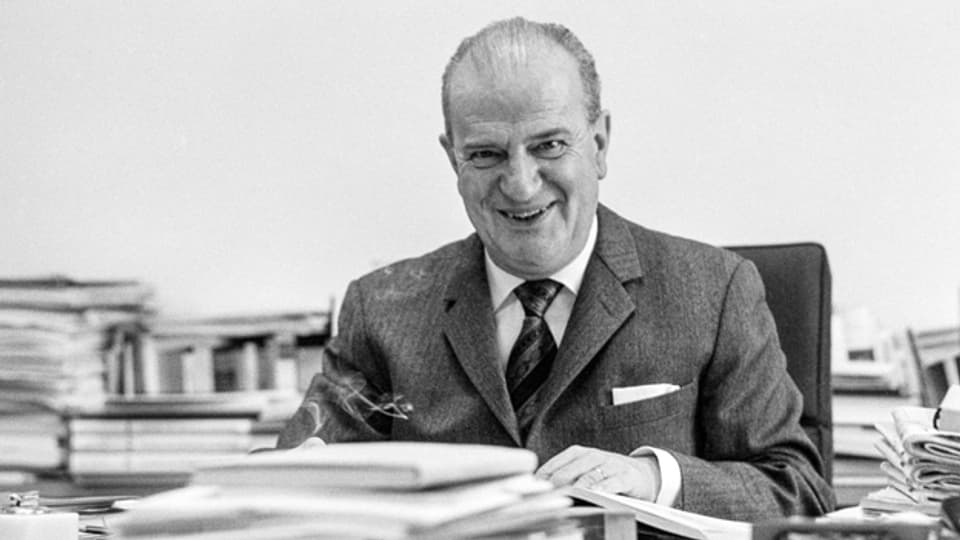 Nello Celio (1914-1995), FDP-Politiker und Bundesrat, aufgenommen im November 1971 vor seinem Amtsantritt als Bundespraesident.