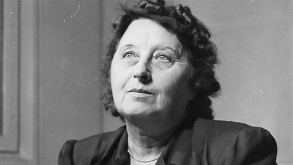 Radiofrau Elisabeth Thommen, aufgenommen 1949.