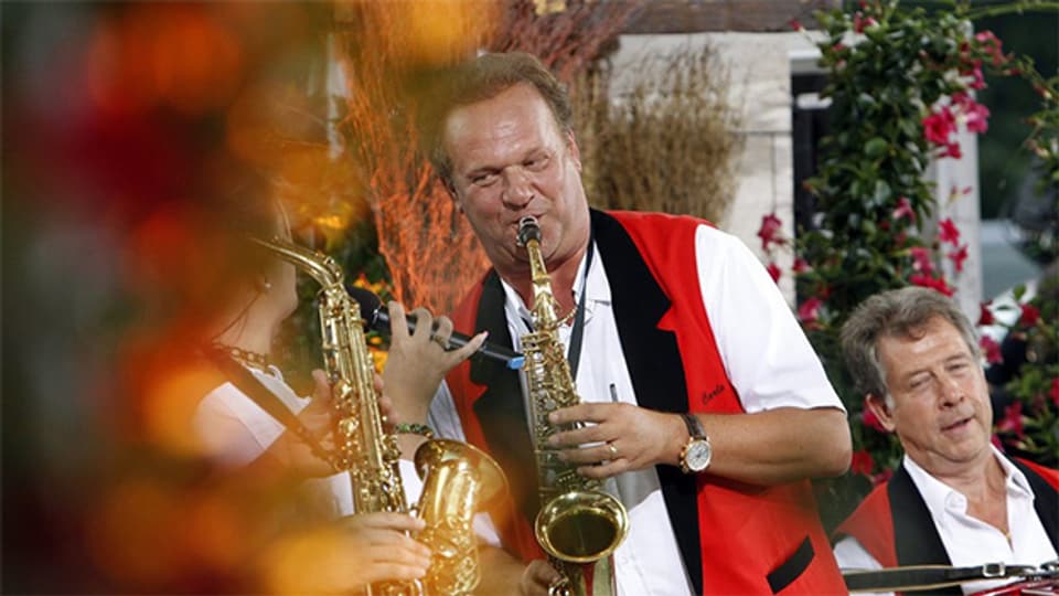Das Saxofon ist Teil der Besetzung bei Carlo Brunners Superländlerkapelle.
