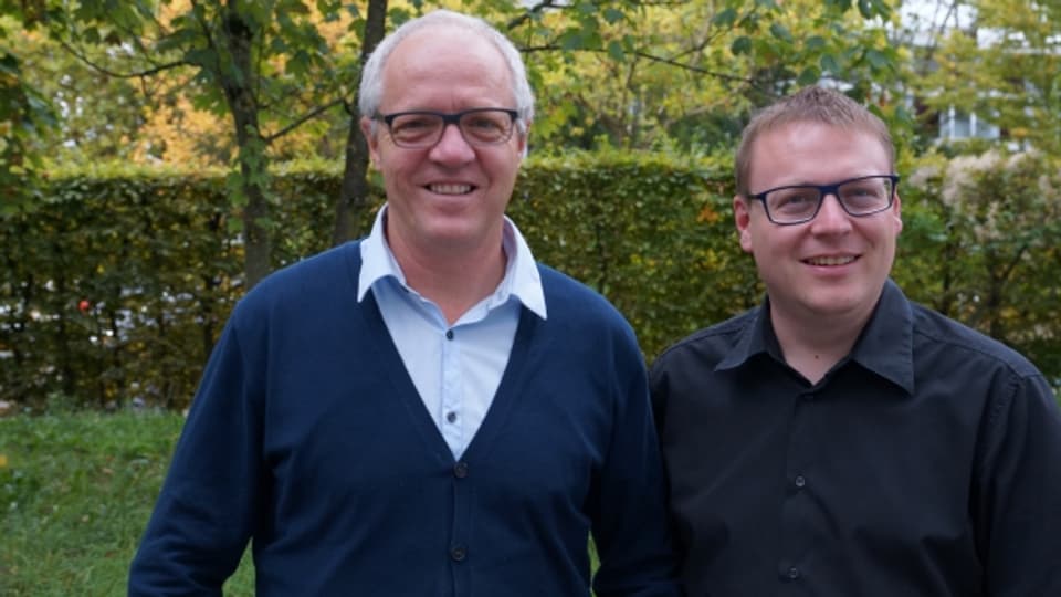 Peter Künzi (l) und SRF Moderator Sämi Studer