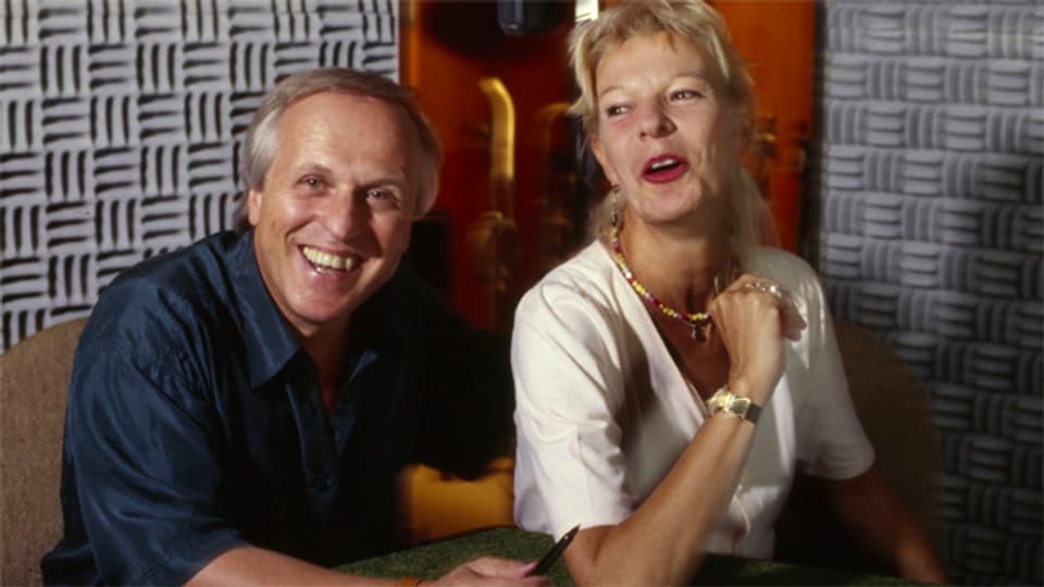 Walter Andreas Müller und Birgit Steinegger 1994 bei Aufnahmen für eine Sendung.