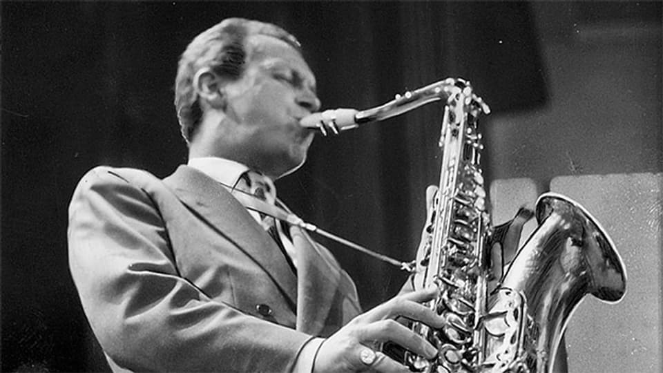 Saxofonist Pitt Linder in einer Aufnahme von 1955.