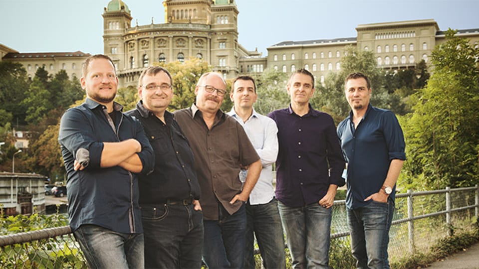 Michael Marending, Beat Mader, Hektor Marti, Pascal Spicher, Markus Mader und Lorenz Hehlen als ProHudiTschupp.