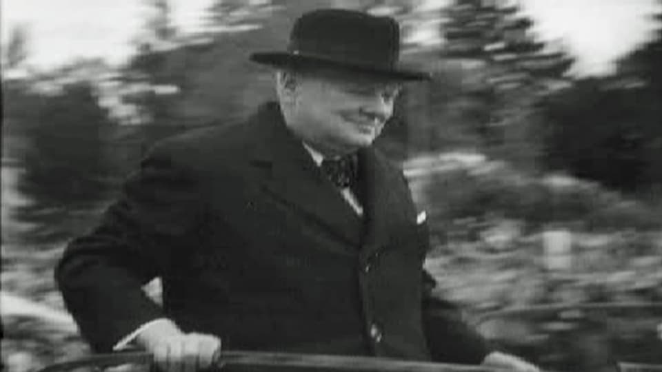 Winston Churchill fährt in Zürich ein.