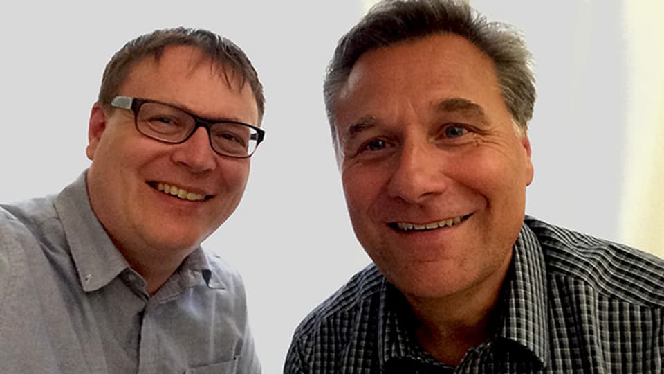 Ein Selfie zur Erinnerung: Sämi Studer trifft Jurychef Daniel Föhn einen Monat vor dem Eidgenössischen Jodlerfest in Brig.