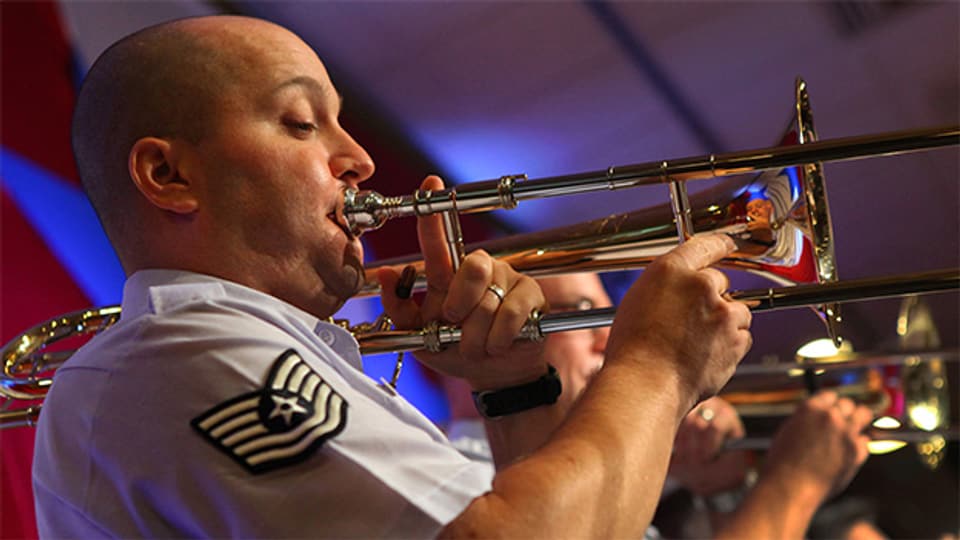 Amerikanische Militärmusik heute: Die United States Air Force Band of Liberty bei einem Auftritt 2011 in Atlantic City.