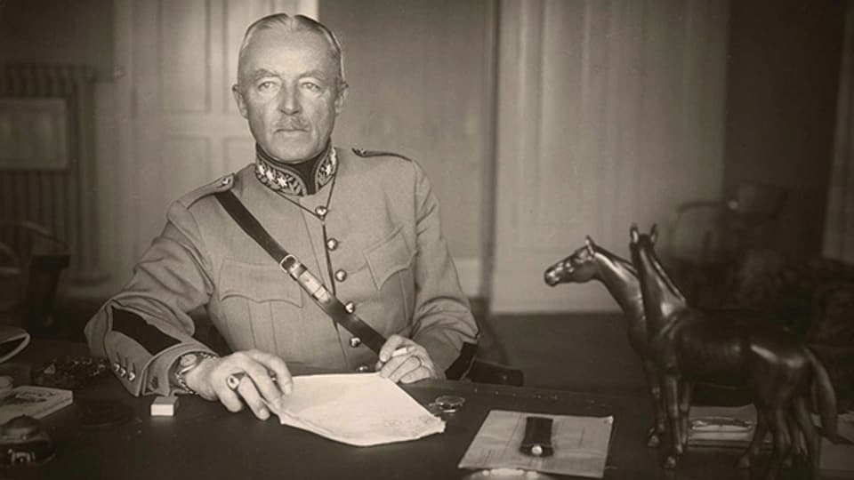 Der Schweizer General Henri Guisan 1949 auf dem Bild eines unbekannten Fotografen.