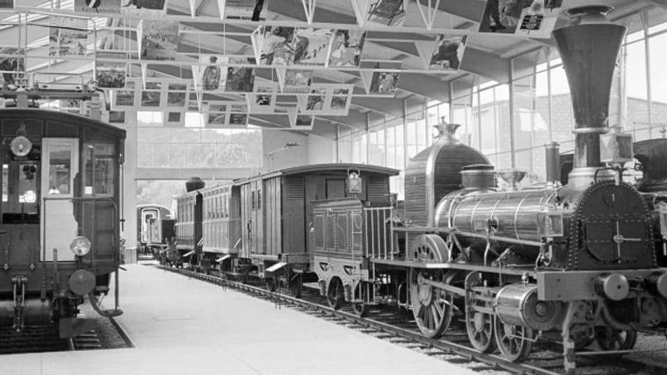 Eine Aufnahme von 1959: Die Spanischbrötli-Bahn im Verkehrshaus der Schweiz in Luzern.