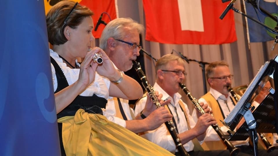 Die Schlossberg Musikanten Uster während ihrem Auftritt am Radiowettbewerb 2017 in Lyss.