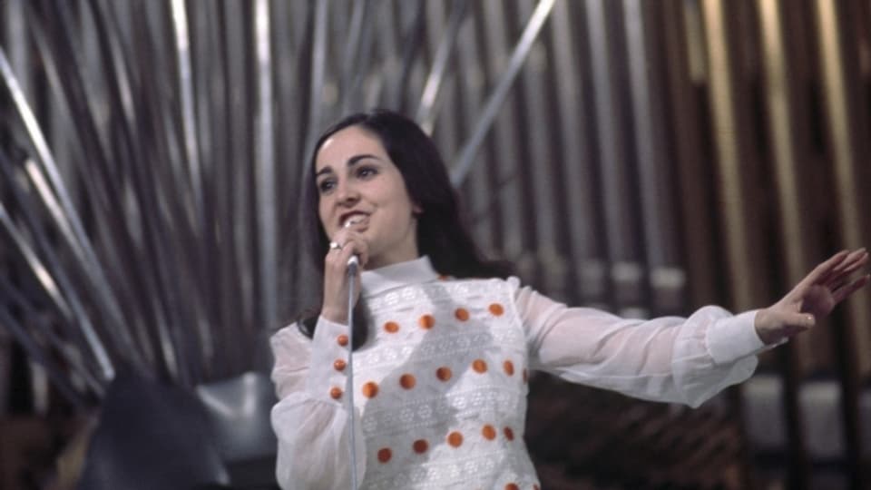 Paola del Medico im März 1969 am Eurovision Song Contest in Madrid.