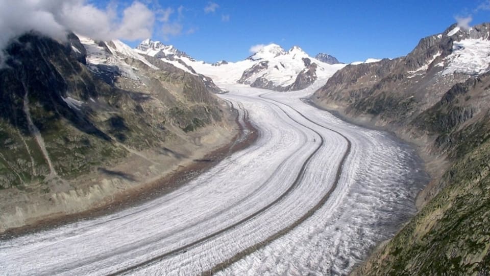 Der grosse Aletschgletscher ist der grösste und längste Gletscher der Alpen.
