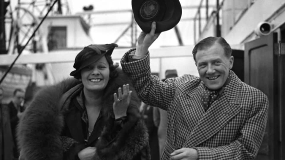 Jack Payne und seine Frau in Southampton, 1936.