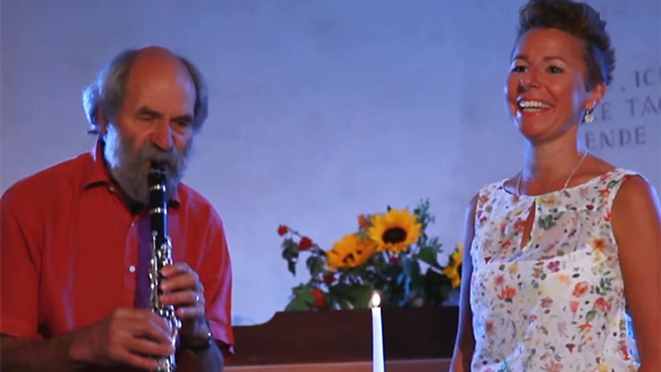 Domenic Janett und Nadja Räss bei einem gemeinsamen Auftritt in der Sendung «Potzmusig» im Jahr 2015.
