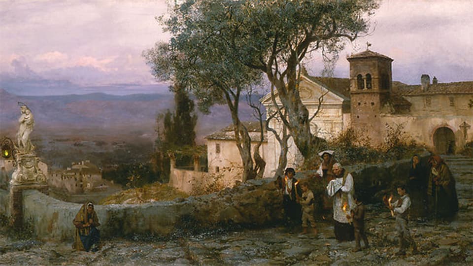 Versehgang auf dem Gemälde «With viaticum» von Henryk Siemiradzki (1843-1902).