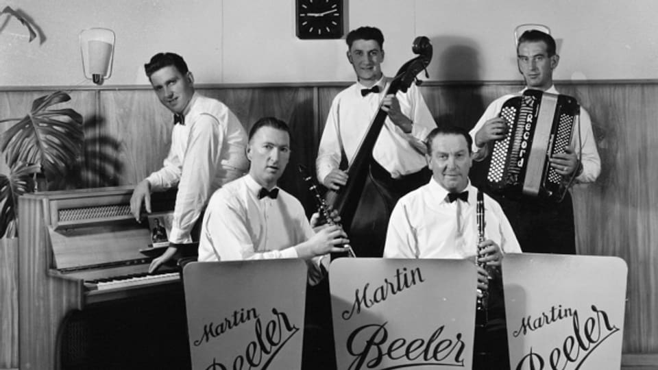 Die Ländler-Musikgruppe Martin Beeler in der Radiozeitung, 1956.