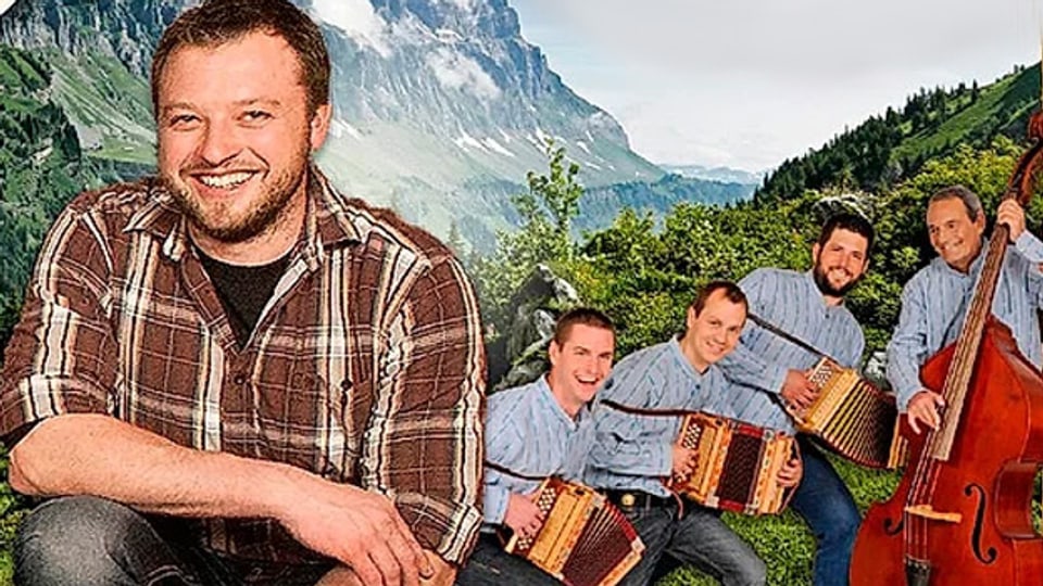 Für die aktuelle CD-Produktion hat das Schwyzerörgeli-Trio Sännebüeblä Chrigu Lussi mit an Bord geholt.