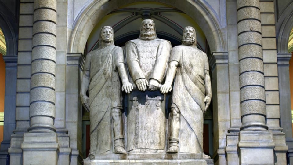 Das Denkmal der drei Eidgenossen beim Bundeshaus: Werner Stauffacher, Walter Fürst und Arnold von Melchtal.