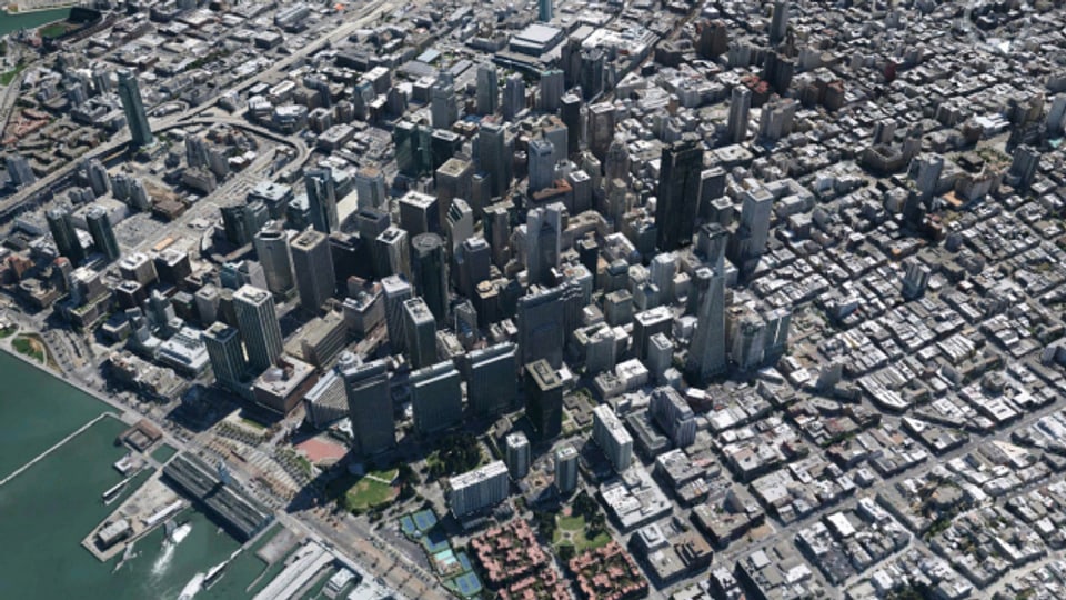 Dank Google Earth kann man zum Beispiel wie hier San Francisco «besuchen».