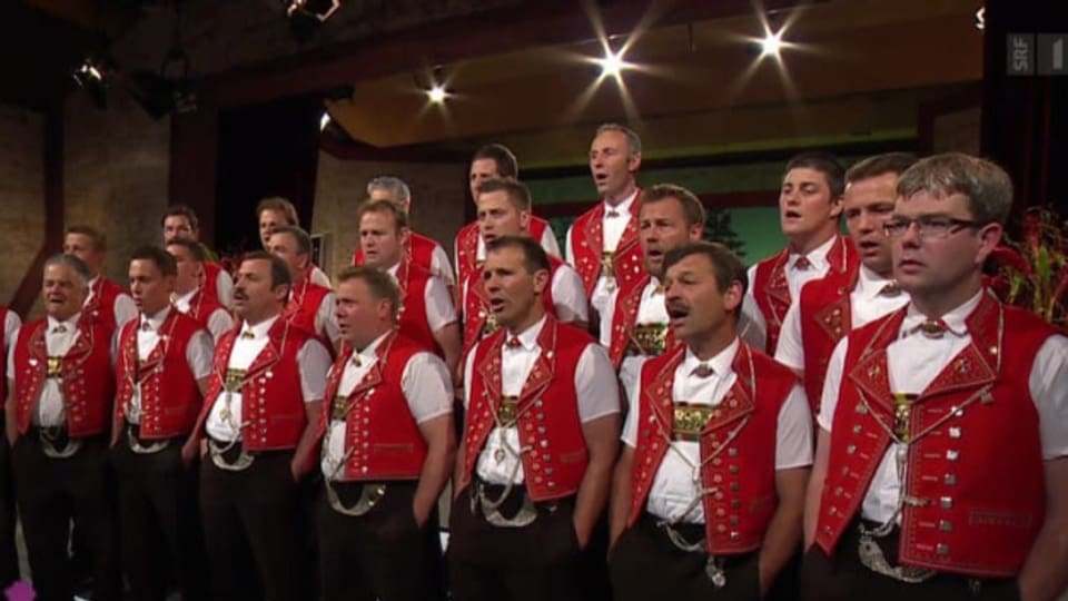 Der Jodlerklub Männertreu Nesslau 2014 zu Gast in der TV-Sendung «Potzmusig».