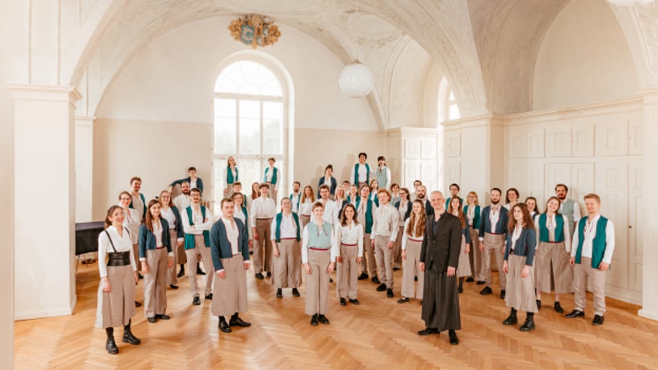 Der Schweizer Jugendchor anlässlich der CD-Aufnahme zum «Swiss Choral Music» auf der Musikinsel Rheinau.