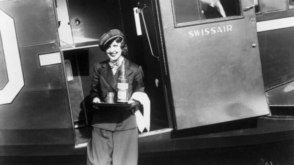 Nelly Diener – eine der ersten Stewardessen der Swissair. Foto von 1934.
