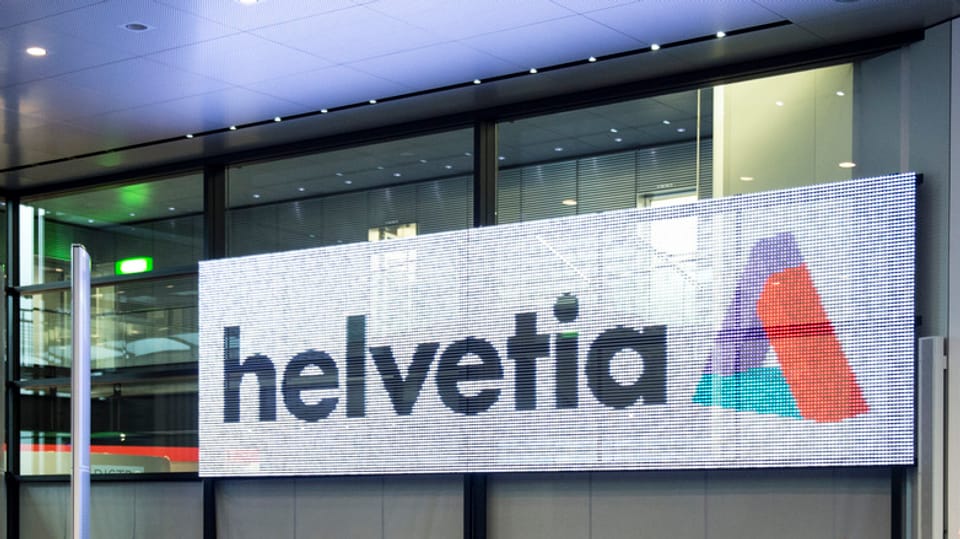 Logo der Helvetia in einem Konferenzraum