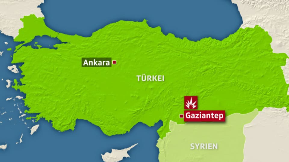 Karte von der Türkei.