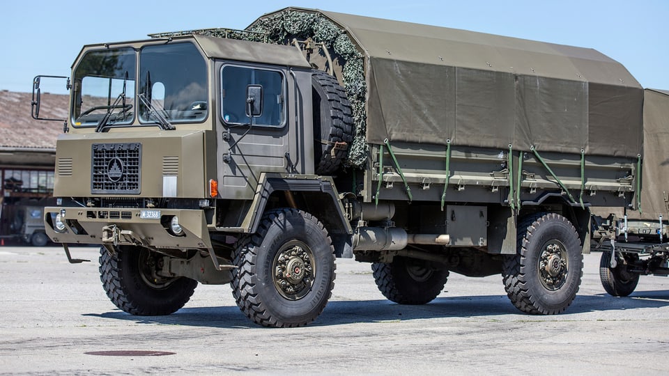 Ein Lastwagen der Schweizer Armee.
