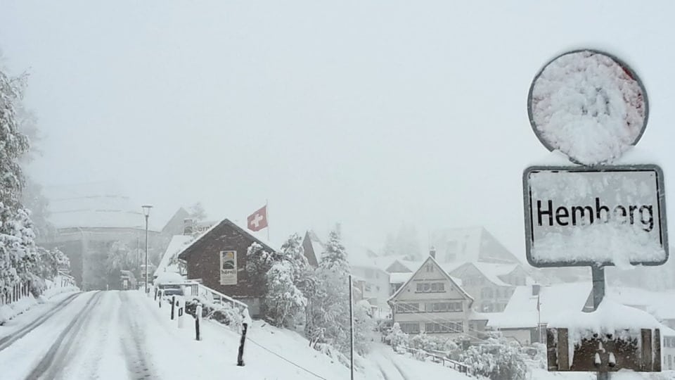 Schnee im Mai 2019 in Hemberg/SG
