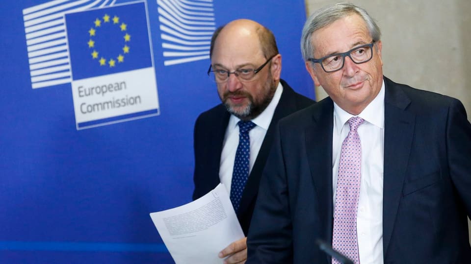 Martin Schulz (linke Seite) und Jean-Claude Juncker