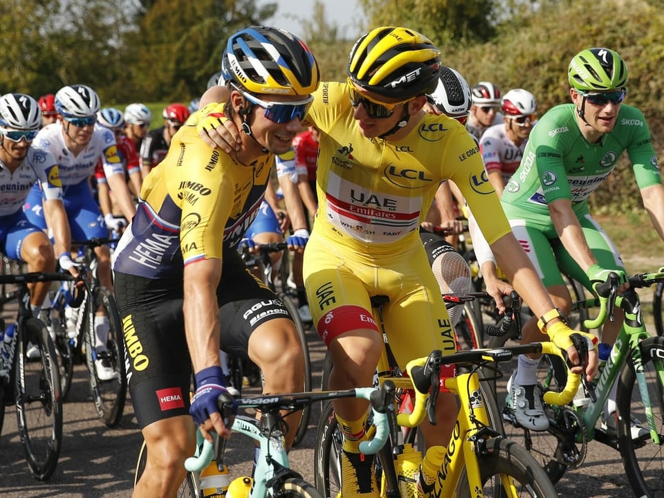 Duell der beiden Super-Slowenen In Frankreich gehören Primoz Roglic (l.) und Tadej Pogacar erneut zu den heissesten Anwärtern auf den Gesamtsieg.