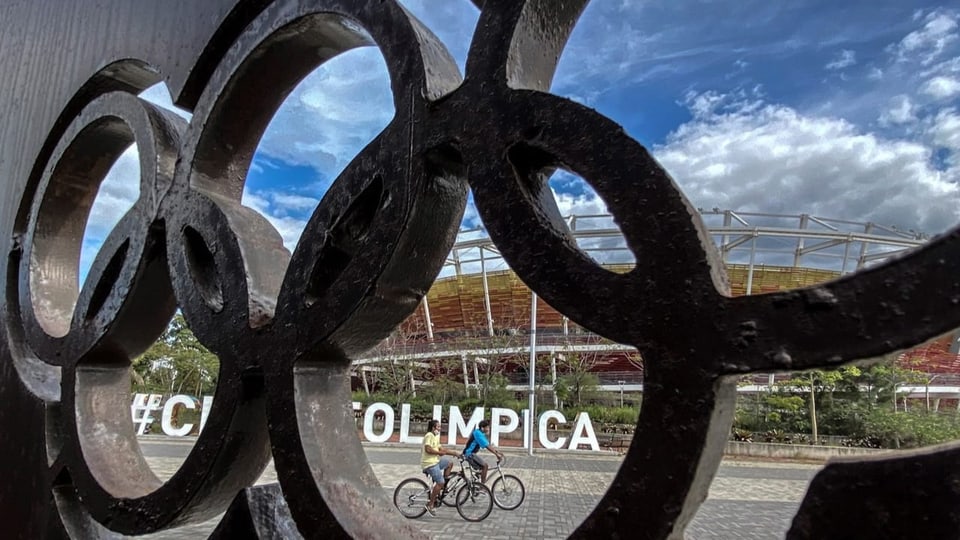 Fahrradfahrer im Olympia-Park