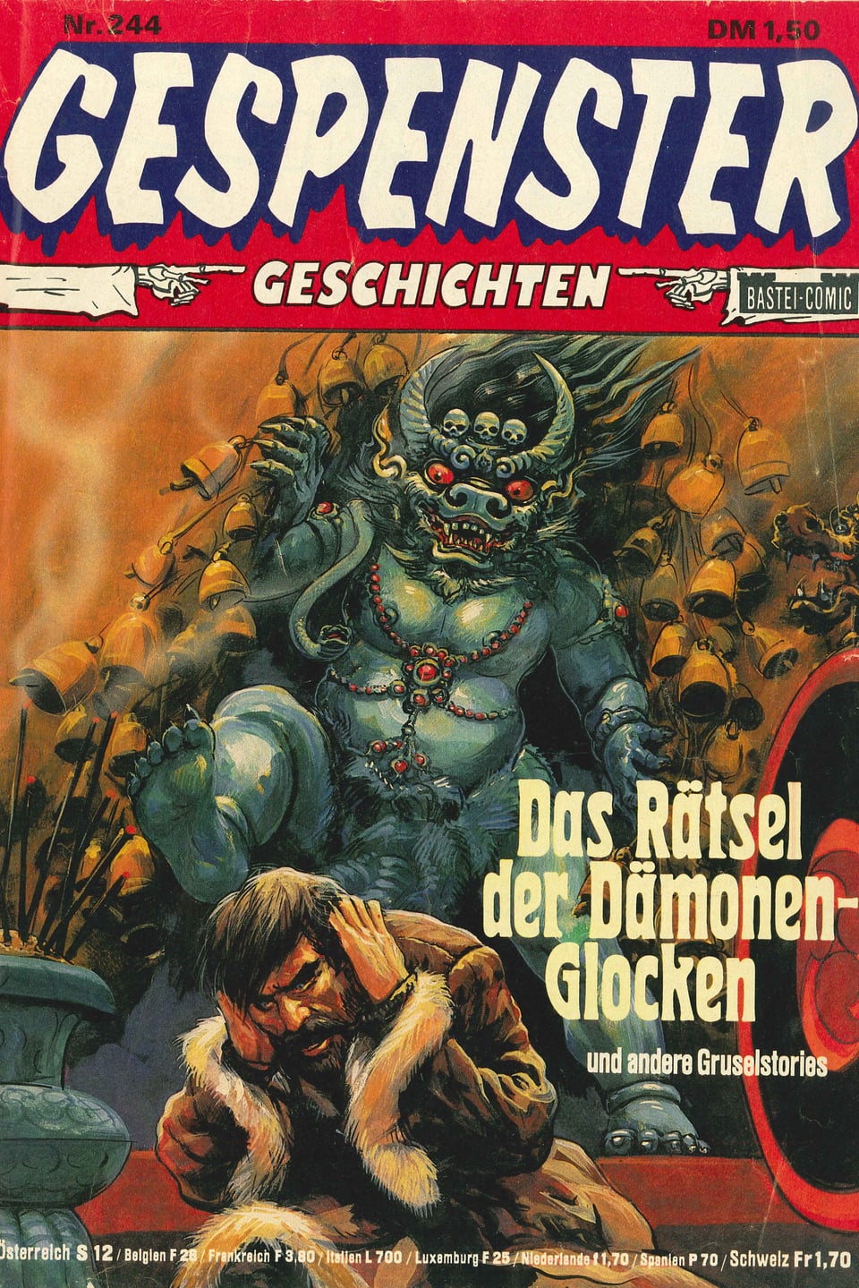 Cover des Comics: Ein Dämon mit Hörnern und roten Augen bedroht einen Mann.
