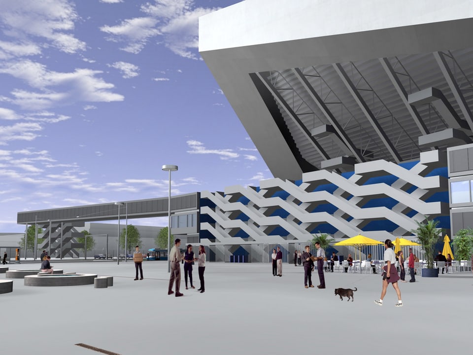 Visualisierung des neuen, privat finanzierten Stadion Zürich, welches das Hardturm-Stadion ersetzen soll.