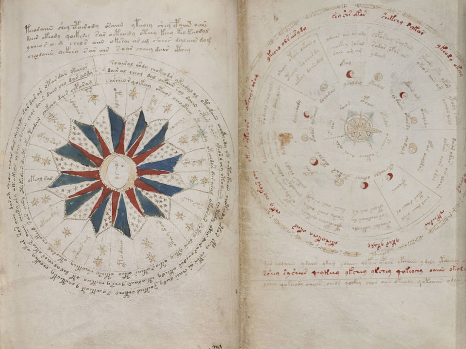 Eine Seite aus dem Voynich-Manuskript.