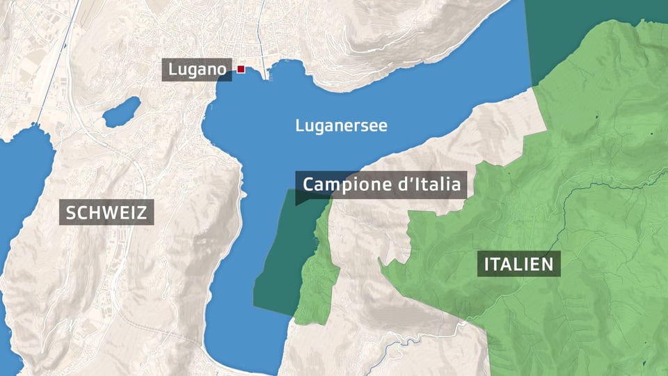 Karte mit der Verortung von Campione d'Italia.