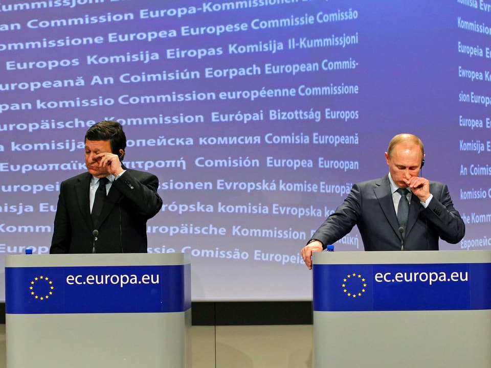EU-Kommissionspräsident Manuel Barroso (l.) und Wladimir Putin