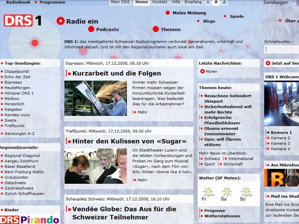 Webseite im 2008.