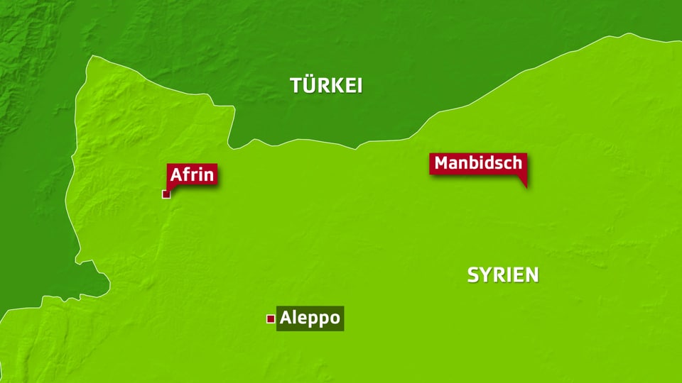 Karte der Provinz Afrin.