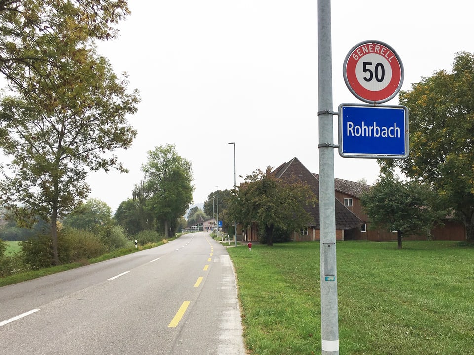 Ortsschild Rohrbach.