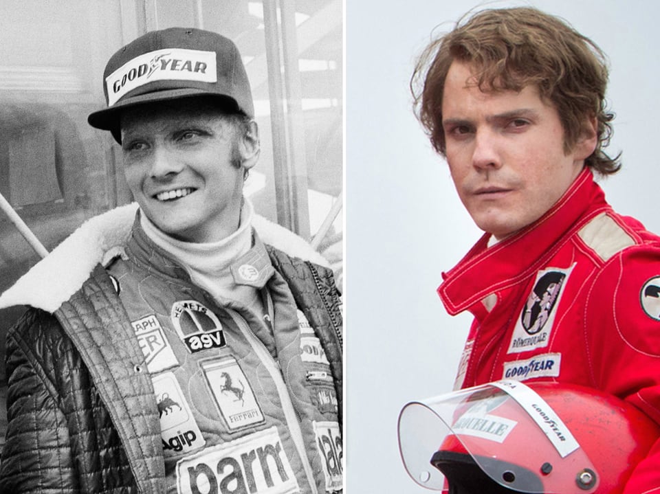 Geschwindigkeitsfanatiker: Niki Lauda und sein Doppelgänger Daniel Brühl.