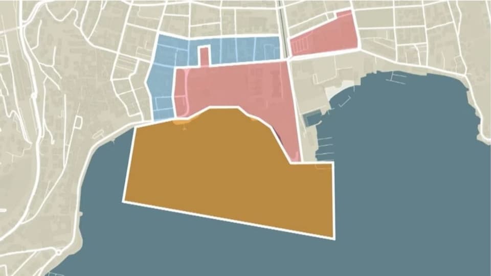 Das Sicherheitsdispositiv von Lugano Karte mit verschiedenen Zonen.