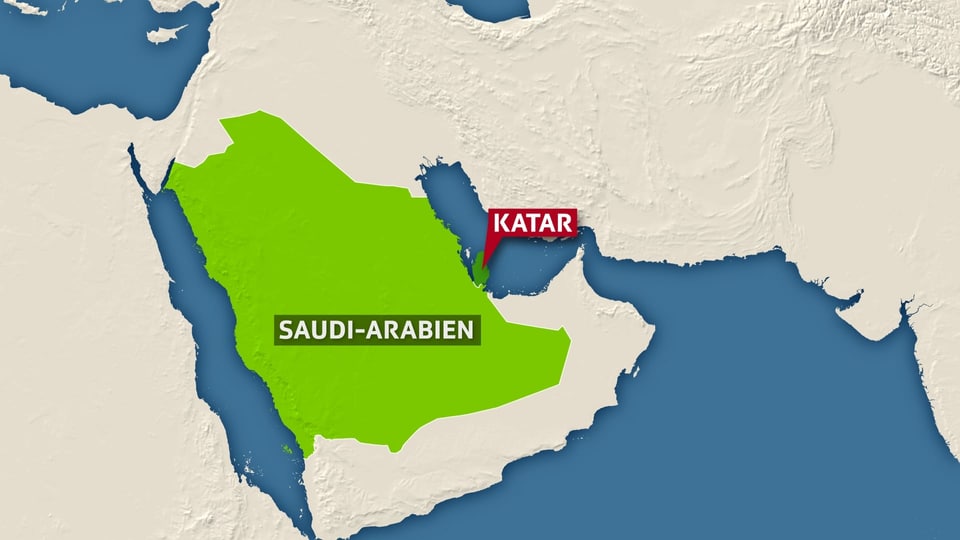 Karte Saudi-Arabien und Katar