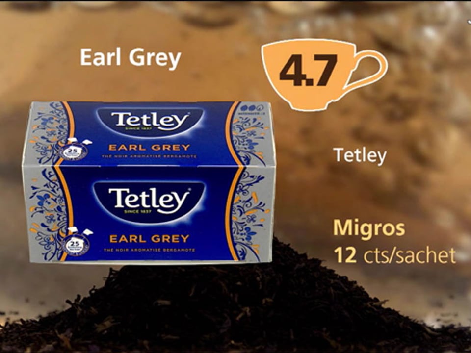 Earl Grey Tetley von Migros, Punktzahl 4,7