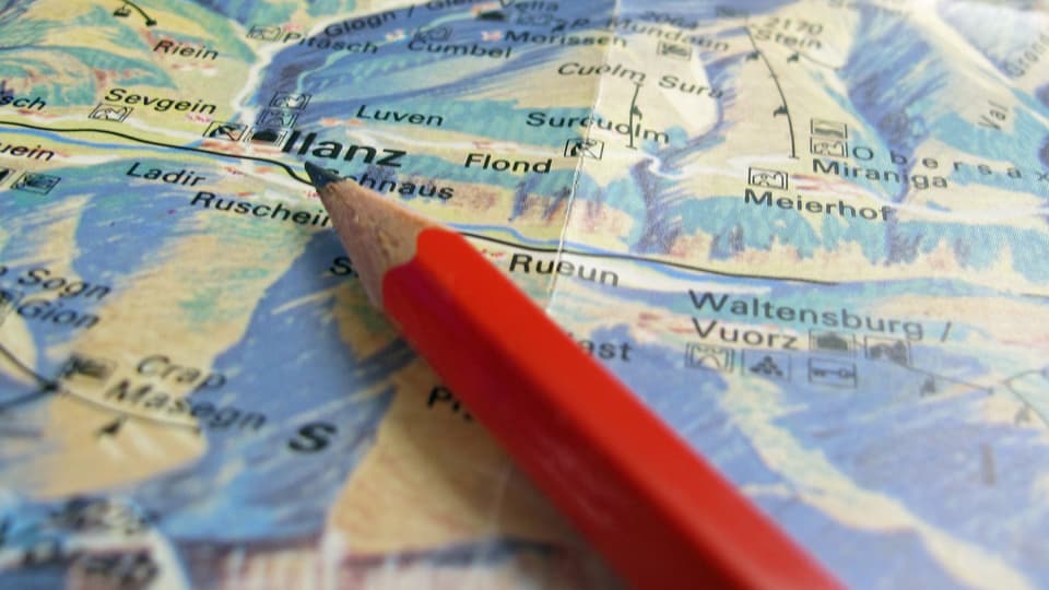 Karte mit Bleistift
