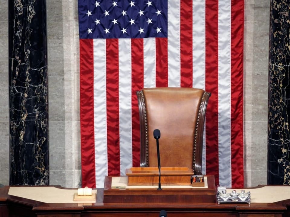 Aufnahme des Rednerpults im US-Repräsentantenhaus